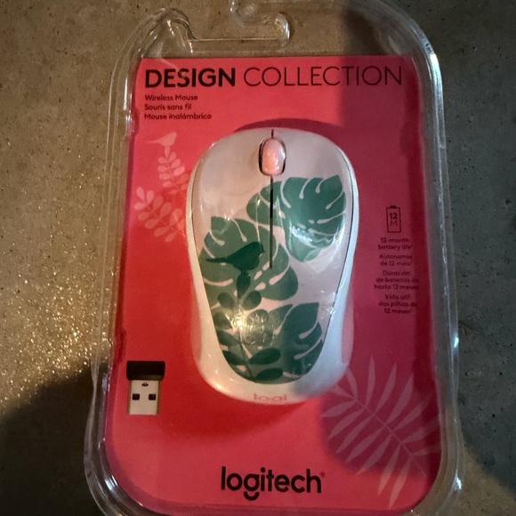 Logitech Other - Logitech Design Collection Wireless Mouse with Green Leaf Pattern